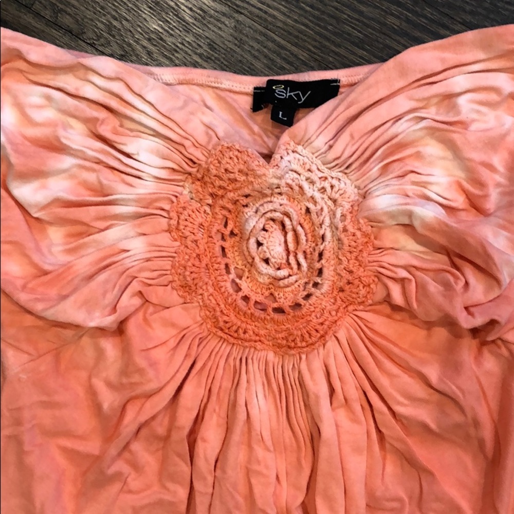 Beautiful tie-dye coral maxi  dress